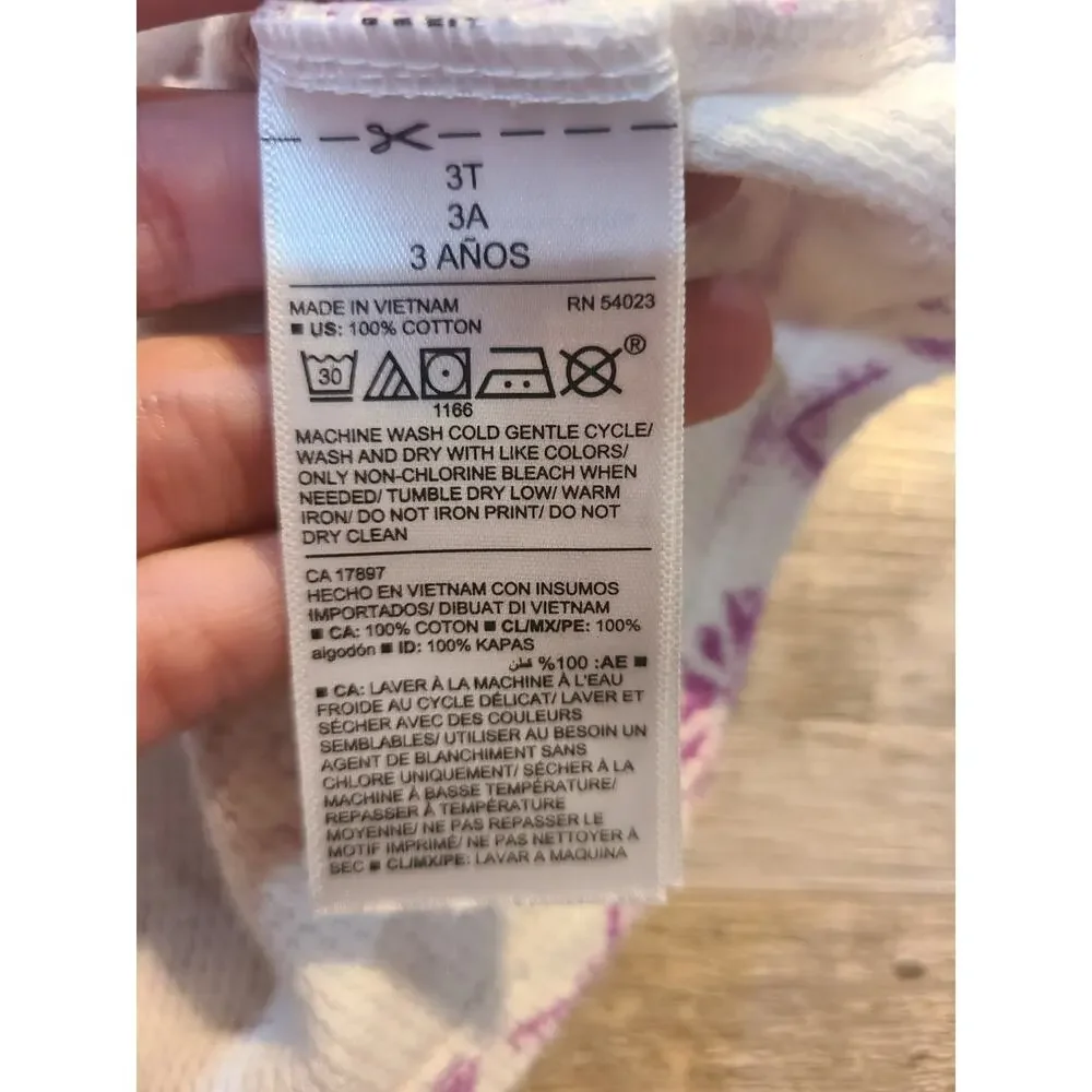 Old navy 3t girls pink and white cotton thermal long sleeve shirt